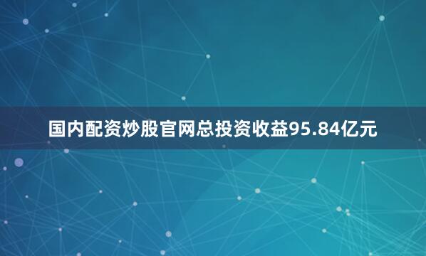 国内配资炒股官网总投资收益95.84亿元